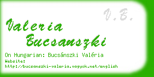 valeria bucsanszki business card